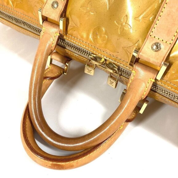 LOUIS VUITTON M91000 MonogramVernis Mercer Bags Travel Bag Duffle Bag Beige - Picture 10 of 16